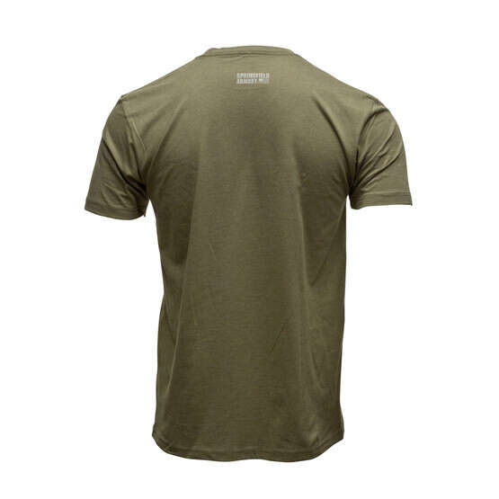 Springfield Armory Model 2020 Elk T-Shirt features a small logo on the back